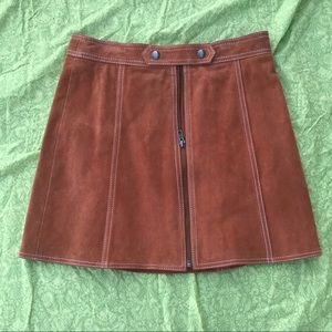 Topshop 70s style genuine suede skirt